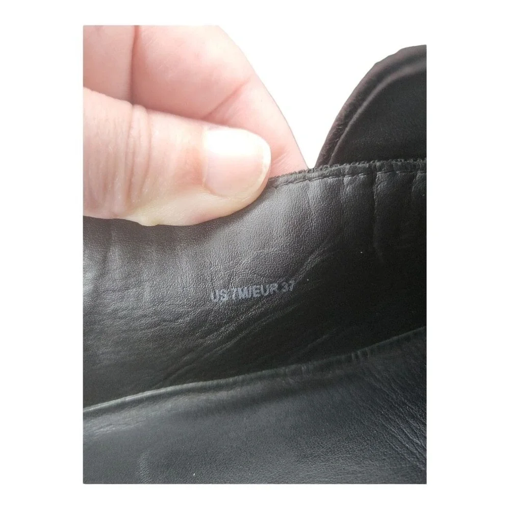 Vera Wang Lavender Label Pumps‎ 9.5 M Black Leather Peep Toe Stiletto Heels Work